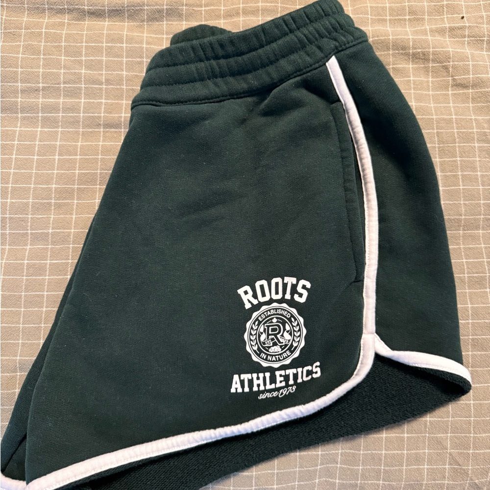 Roots Shorts - Dark Green with White Trim